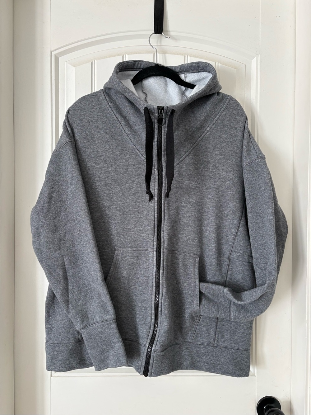 Fabletics Gray Full-Zip Hooded Sweatshirt